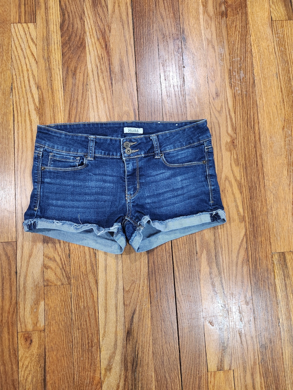 Mudd Soft Stretchy Dark Blue Denim Shorts Size 7